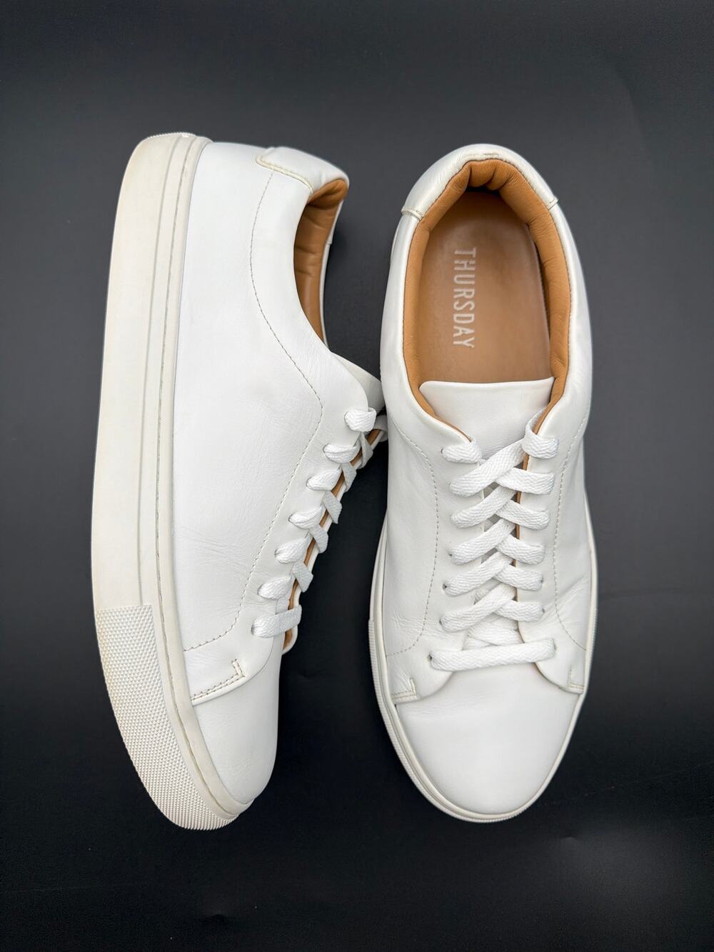 Thursday Premier Low Top Mens 11 White Nappa Leather Sneakers Quiet Luxury LN
